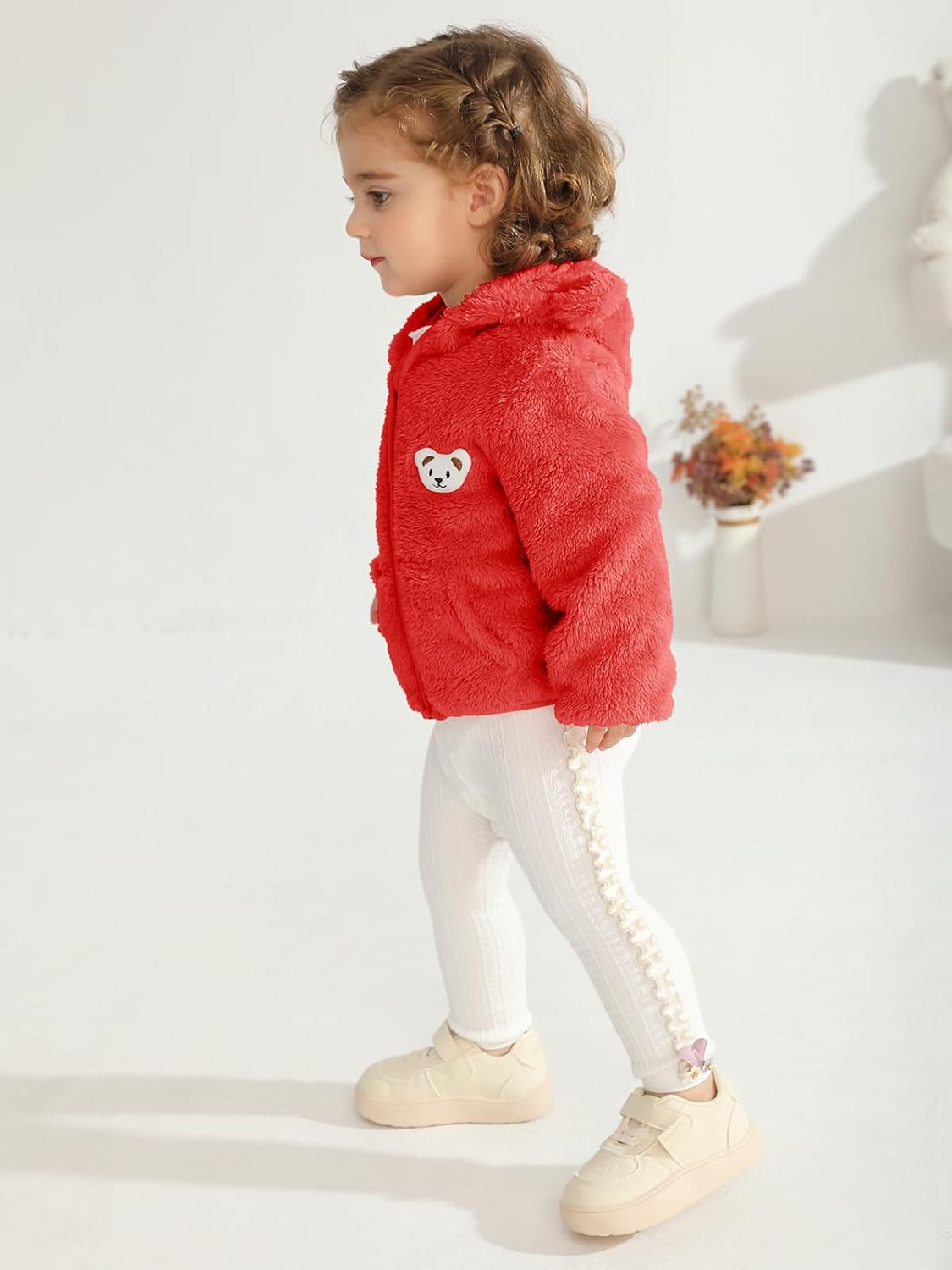 Baby Boys Girls Fleece Jackets Zip Up Hoodies Cute Bear Coats Fall Winter Fuzzy Jacket Newborn Boys Girls Outwear - Image 4