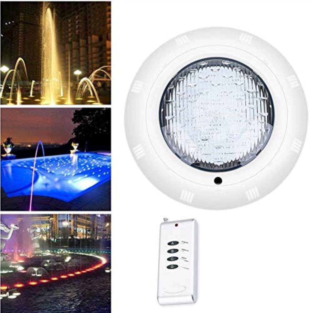 Luz LED Sumergible RGB, 18W, Control Remoto, IP68 Impermeable, 7 Colores Ajustables, con Cables, para Piscina, Fuente, Estanque