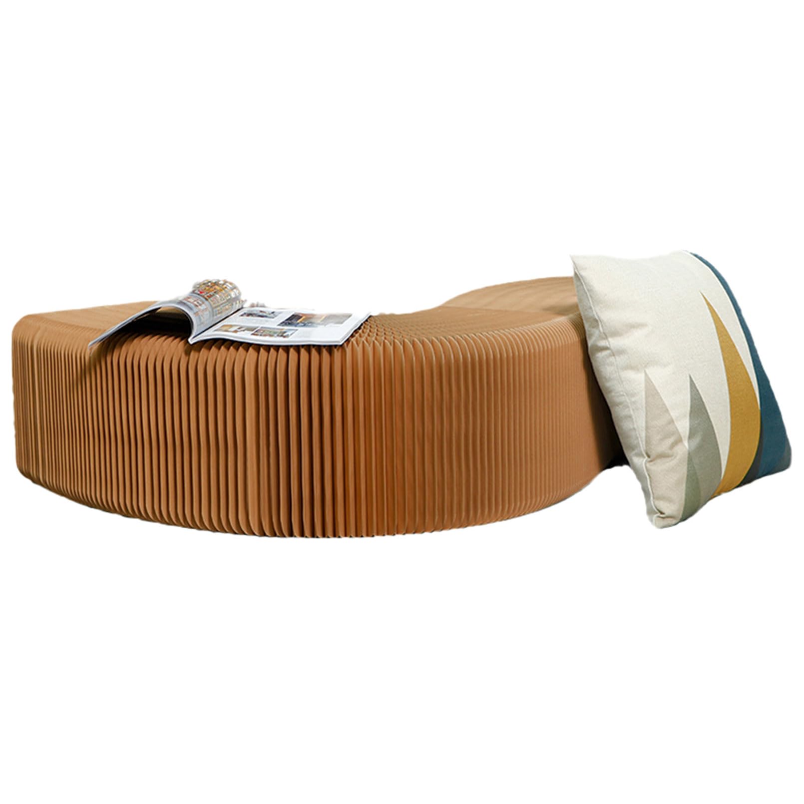 Accordion Paper Folding Sofa Chair, Versatile, Can Be Used As A Coffee Table, Shoe Change Stools and Benches, Art Folding Chair for Home Decorations, Brown