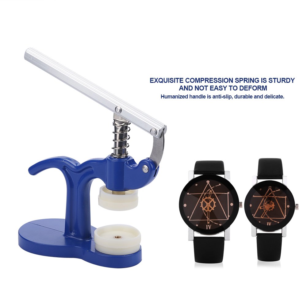 GOTOTOP Watch Press Set,Watch Case Closer,Watchmaker Presser Repair Tool with 12 Fitting Dies for Close Snap Off Watch Back Cover,Blue