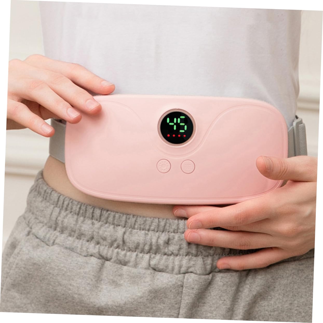 1juego Almohadilla Calentadora Menstrual Para Cólicos Cinturón De Masaje Térmico Para Alivio De Dolores Menstruales Hecho De Material y Cómodo Para Uso Femenino El Hogar