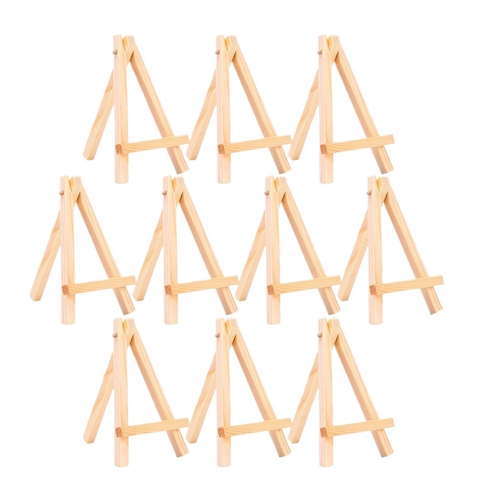 Juego de 10 mini caballetes triangulares de madera, práctico estante de exhibición de escritorio para pintar arte, estudio en casa, soporte de mesa, perfecto para manualidades y decoración