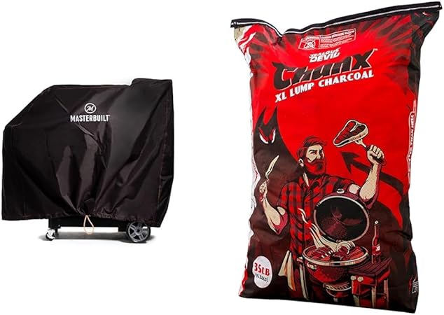 Masterbuilt® Gravity 800 Digital Charcoal Grill Smoker Cover Bundle with Jealous Devil 35LB All Natural Hardwood Lump Charcoal