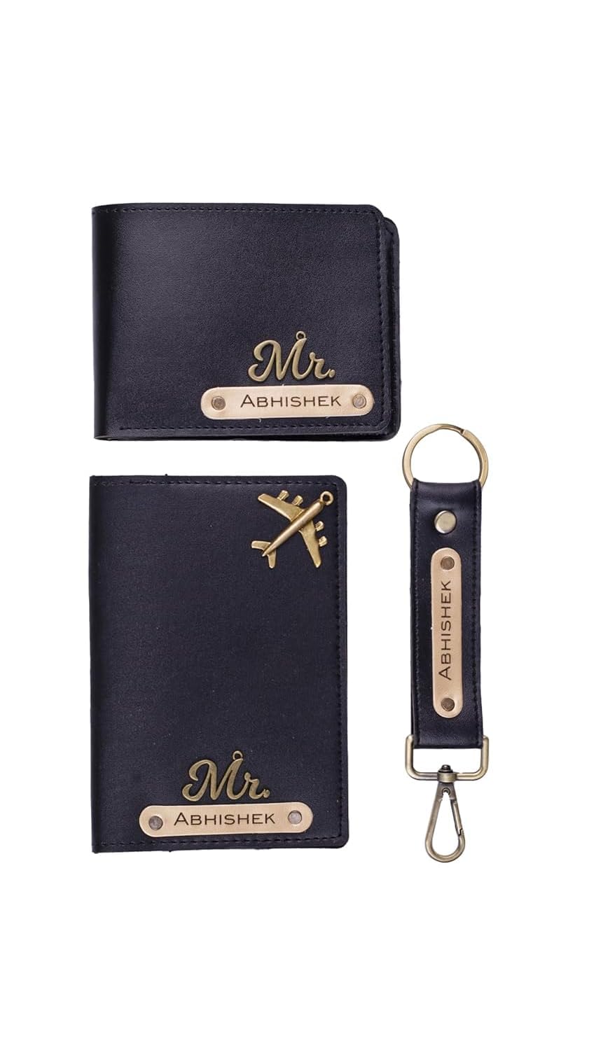the unique gift studio Customised Passport Cover Holder with Personalised Name Charm Leather Passport Cover Holder for Men Women (Brown) - Customised Passport Holder for Gift-picture-17
