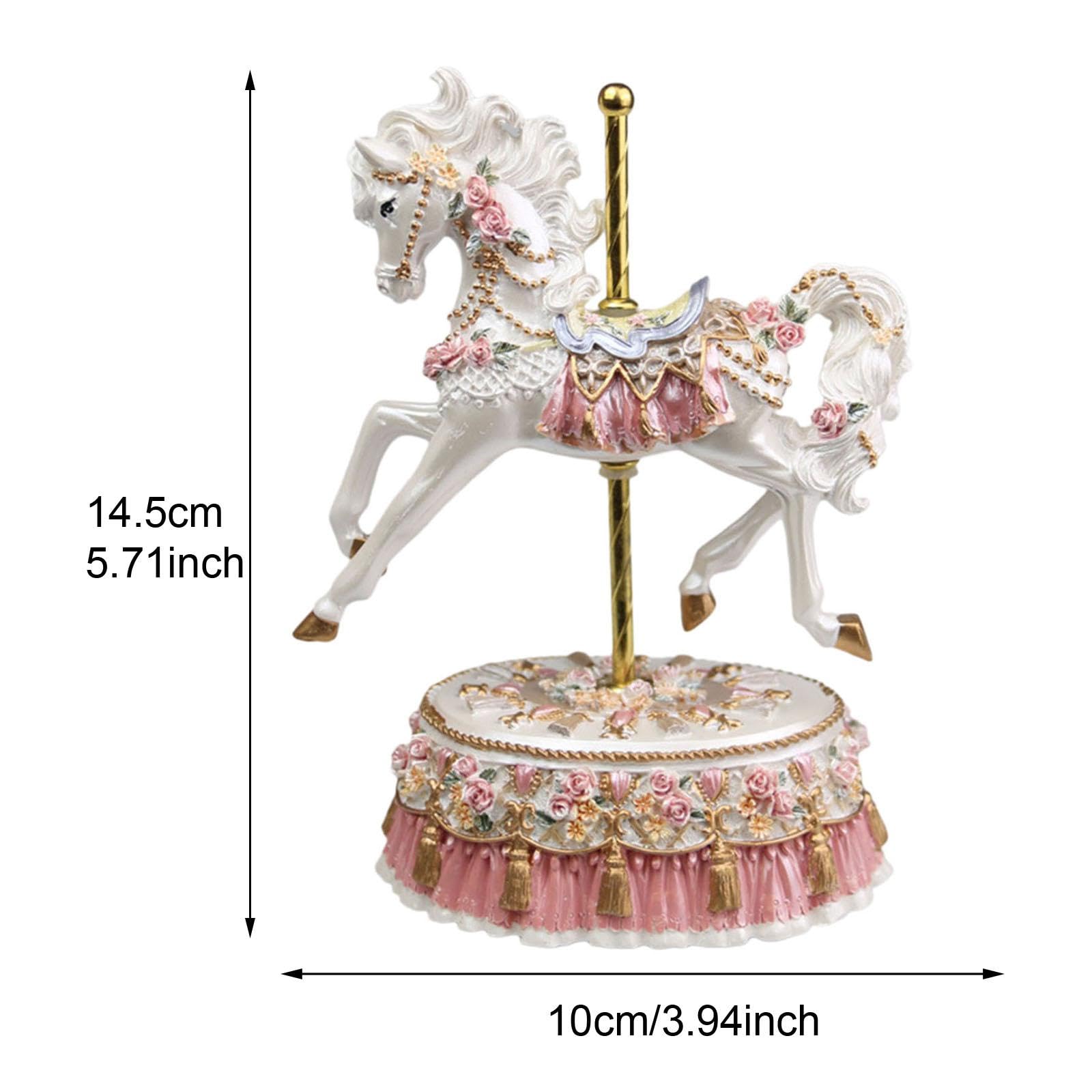 Statua del Cavallo della Giostra, Ornamento Musicale, Regalo per Amici, Collezione di Cavalli Girevoli