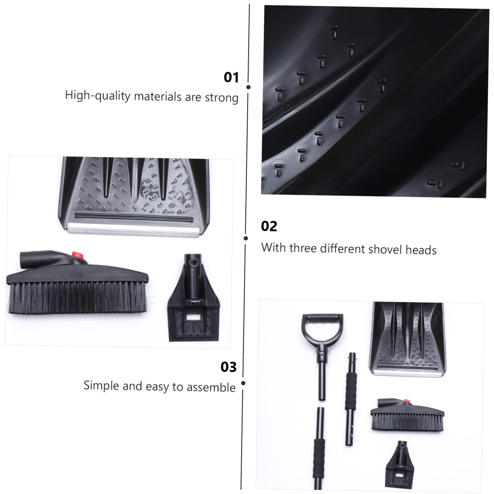 INOOMP Traje de Pala de Nieve para Coche Quitanieves Extensible y Desmontable Raspador de Hielo Cepillo para Coche Herramientas para Quitar Nieve