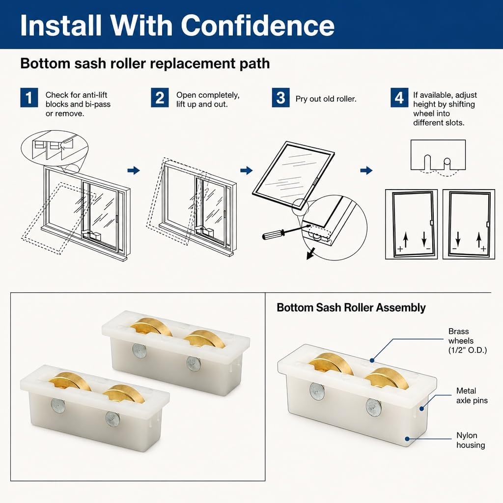 Prime-Line G 3119 Sliding Window Tandem Roller Assembly, 2 Pack image 4