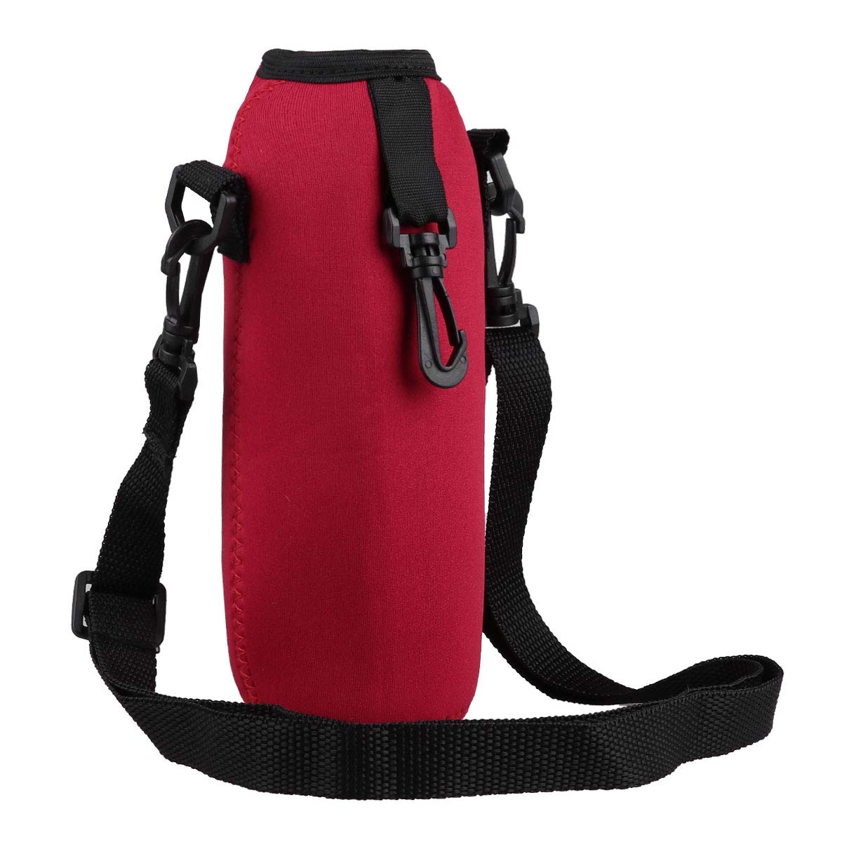 Freebily 750ML Adjustable Shoulder Strap Water Bottle Carrier Insulated Neoprene Water Bottle Holder Bag Case Pouch Cover Red One Size