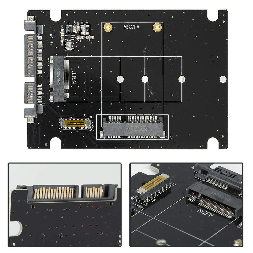 2 in 1 Mini M.2 NGFF e SSD mSATA a SATA 3.0 Convertitore/Adattatore per Disco Rigido Supporto SSD mSATA/M.2 NGFF SSD per Desktop