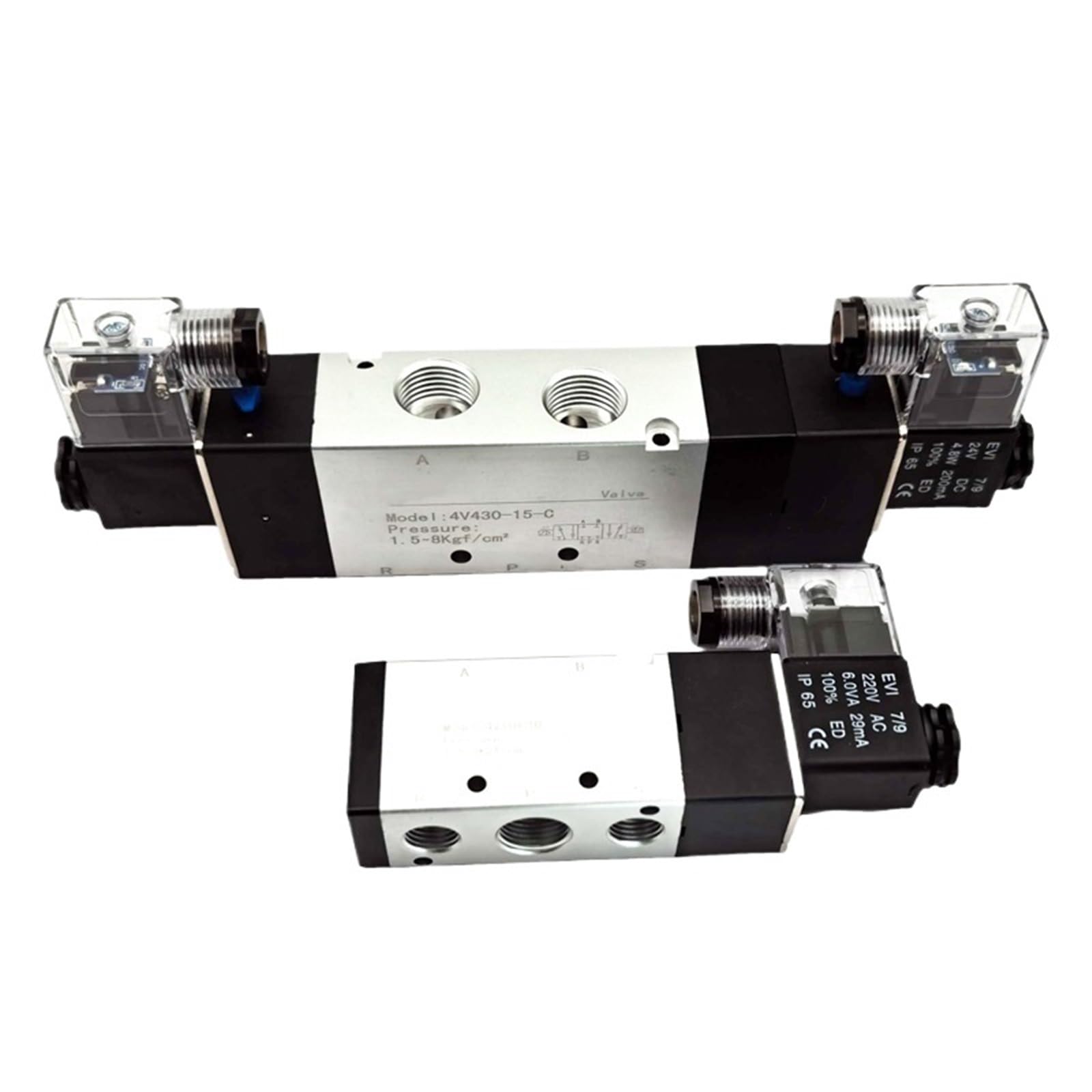 1 x zawór pneumatyczny serii 4V 5/2 5/3 zawory kontroler 4V210-08 4V220-08 4V330C-10 elektromagnetyczny powietrze AC220V DC24V DC12V elektromagnes (4V310-10, DC12V)