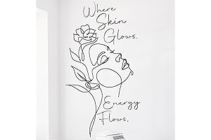 Where Skin Glows Energy Flows Girl Line Art Decal
