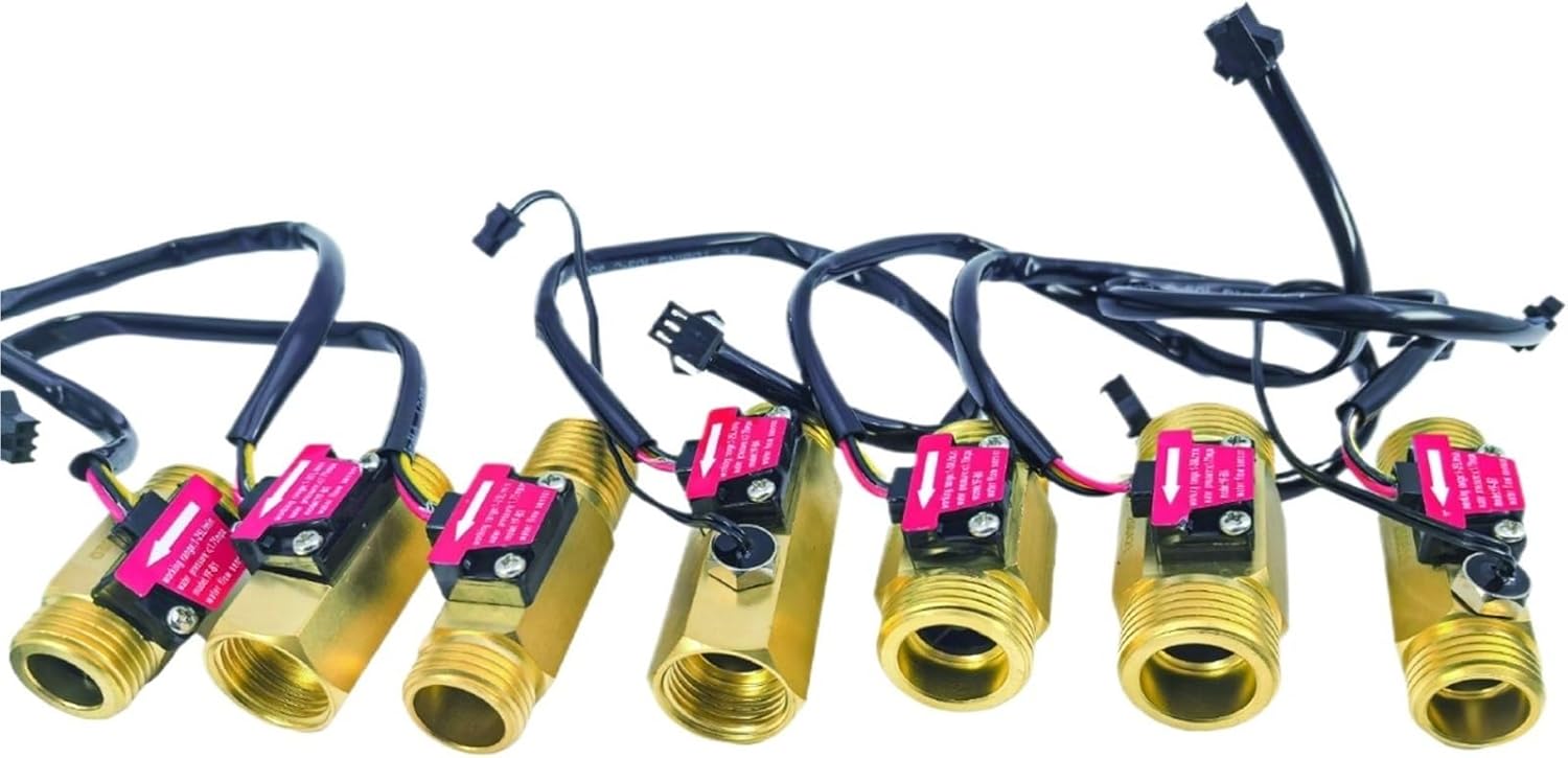 1pcs YF-B1 YF-B2 YF-B3 YF-B4 Pure Copper Water Flow Sensor Hall Turbine Flowmeter Hall Effect Flow Sensor Copper Turbine Flow Sensor(YF-B6-Temp)