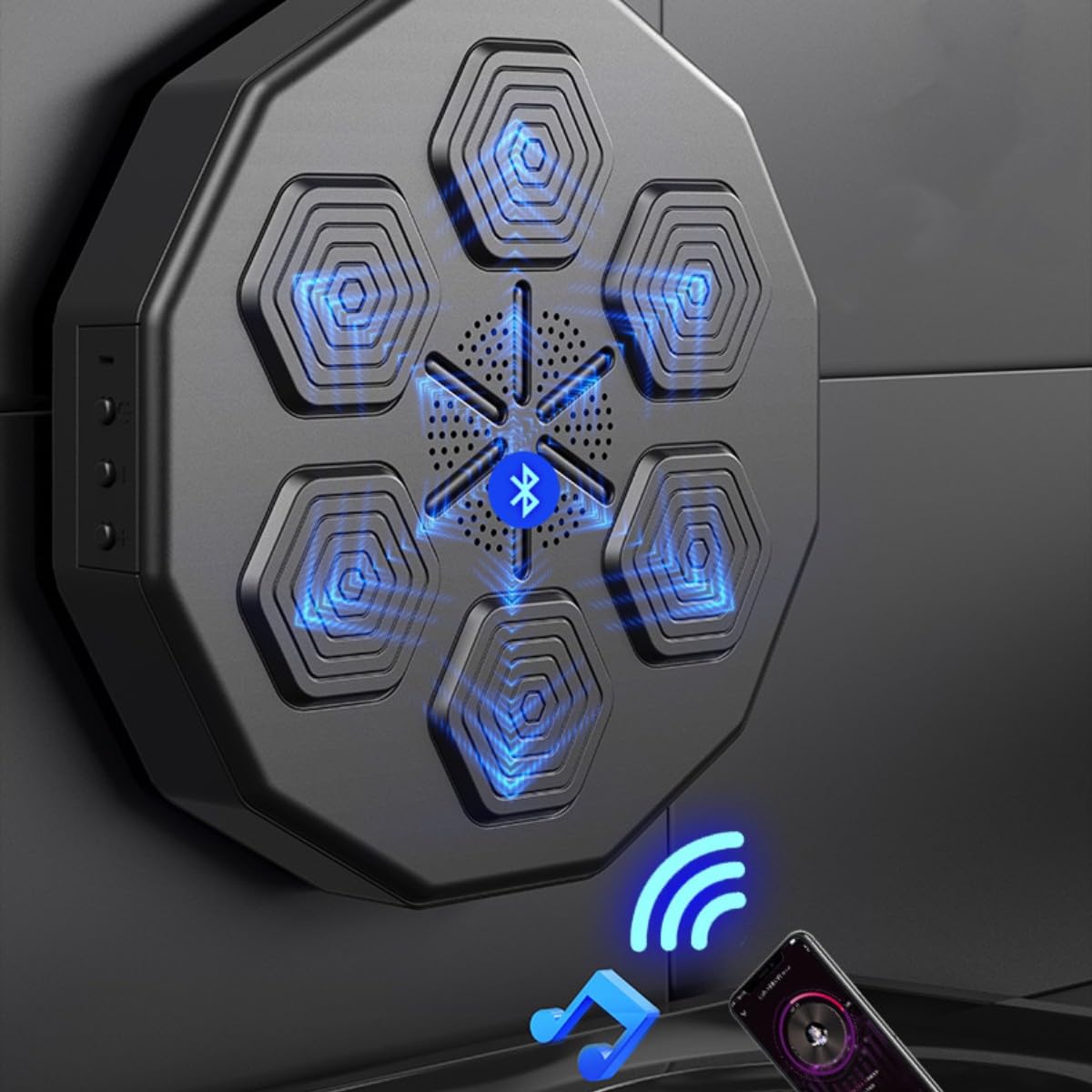 Macchina da boxe musicale, da parete, con LED elettronica, attrezzatura per allenamento di boxe intelligente, ricarica USB, per adulti e allenamento di boxe, attrezzatura portatile per la boxe