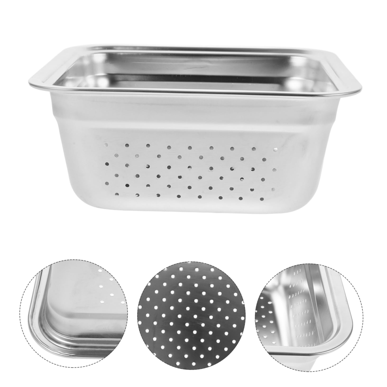BESPORTBLE 2stücke Wiederverwendbarer Grillkorb Aus Edelstahl Tragbare BBQ Grill-Schale Mit Löchern Für Gemüse Und Für Outdoor-Camping Und Gartenpartys