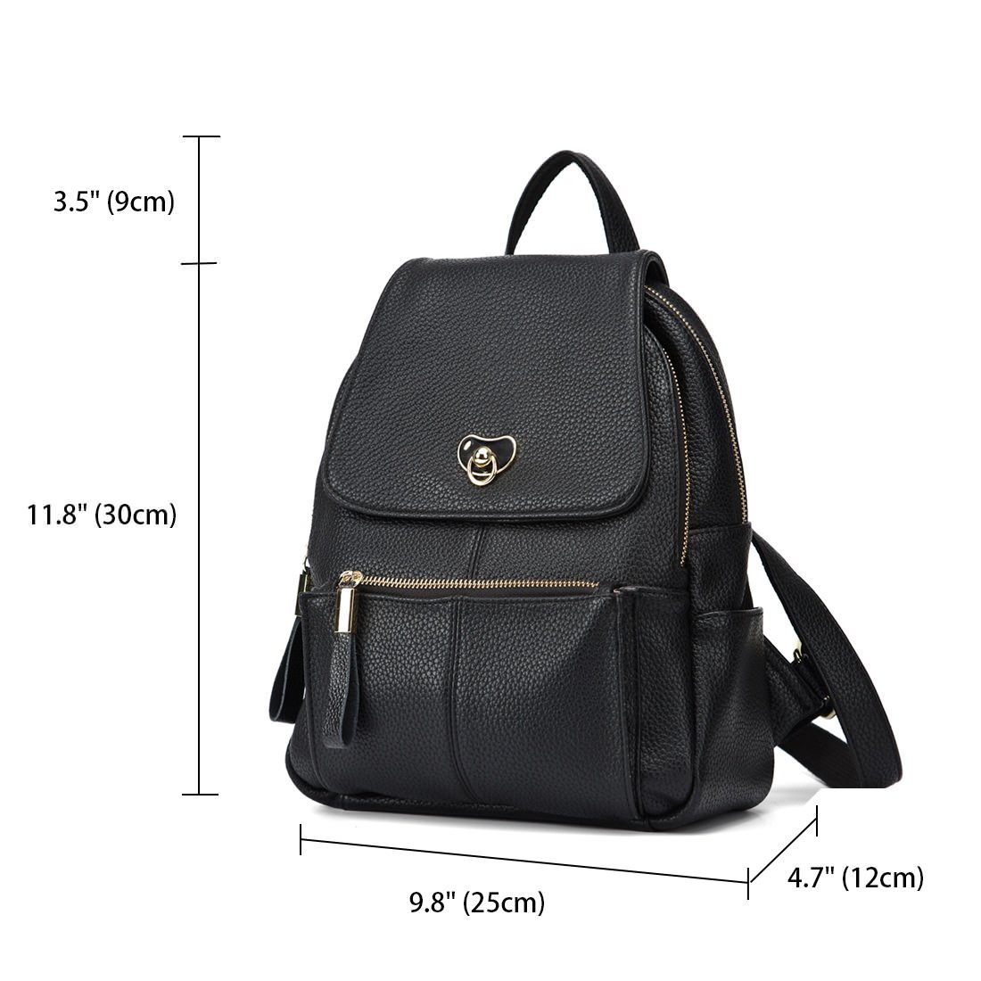 AINUOEY Donna Borse a Zaino Borsa a Zainetto Elegante Tracolla Zaini Firmate Marca Zainetti Antifurto PU pelle 73502 1 pz Nero