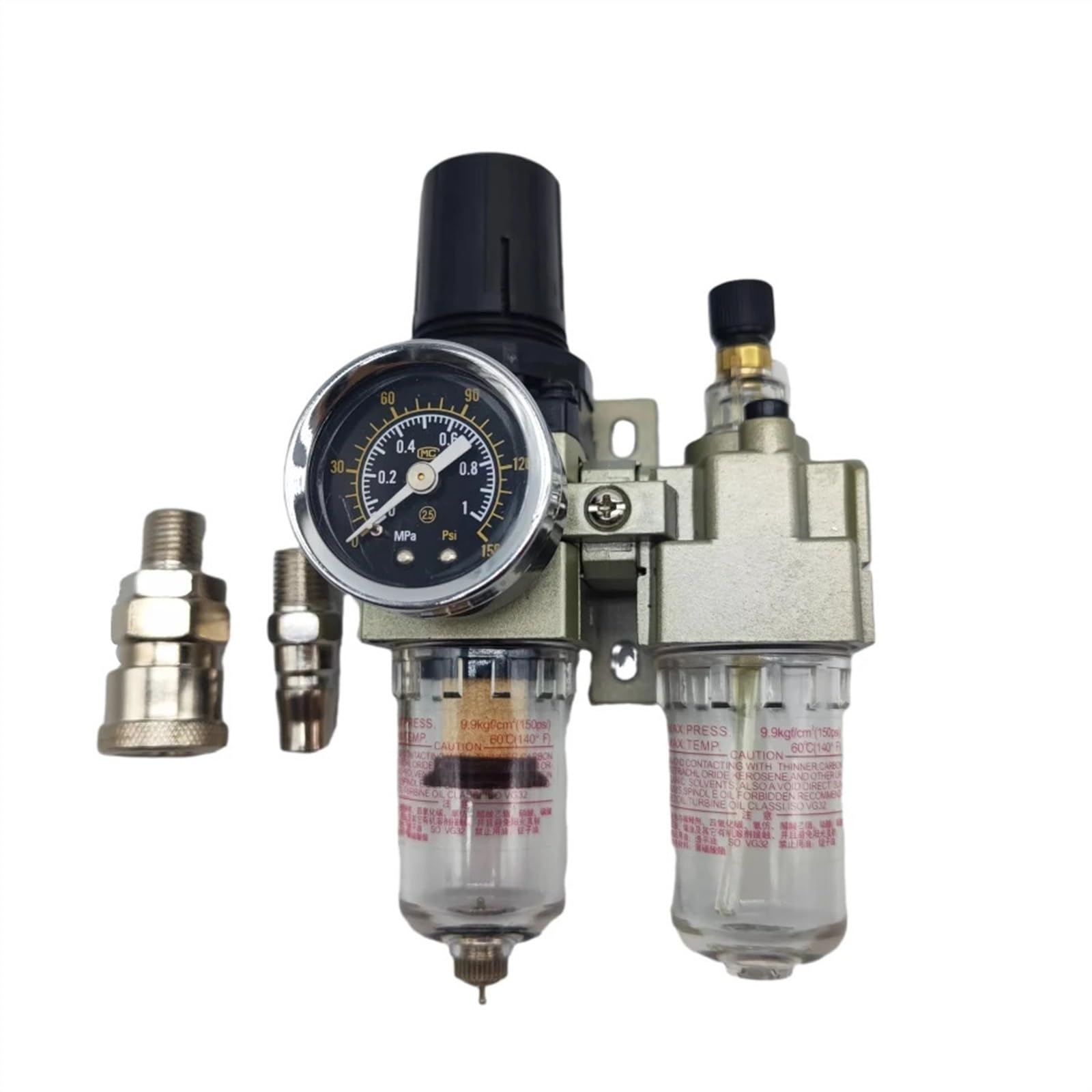 AC2010-02 G1/4 Bomba separadora de Agua y Aceite neumática Filtros de Suministro de Drenaje Manual Válvula reguladora de compresor de Aire Filtros de Aire(AC2010-02 Add SM PM,Fiber Core)