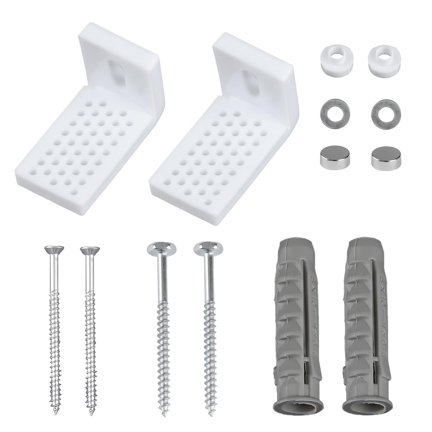 Thyonta L-shaped Floor Screw Kit - Toilet Assembly Fixing Bolts - Suitable for Bidet Toilets, White, 57 mm