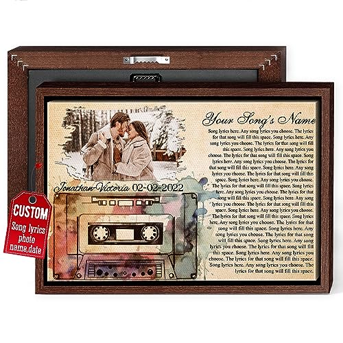 H-DEWALL Capture Your Love Story: Personalized Song Lyrics Canvas Frameless,