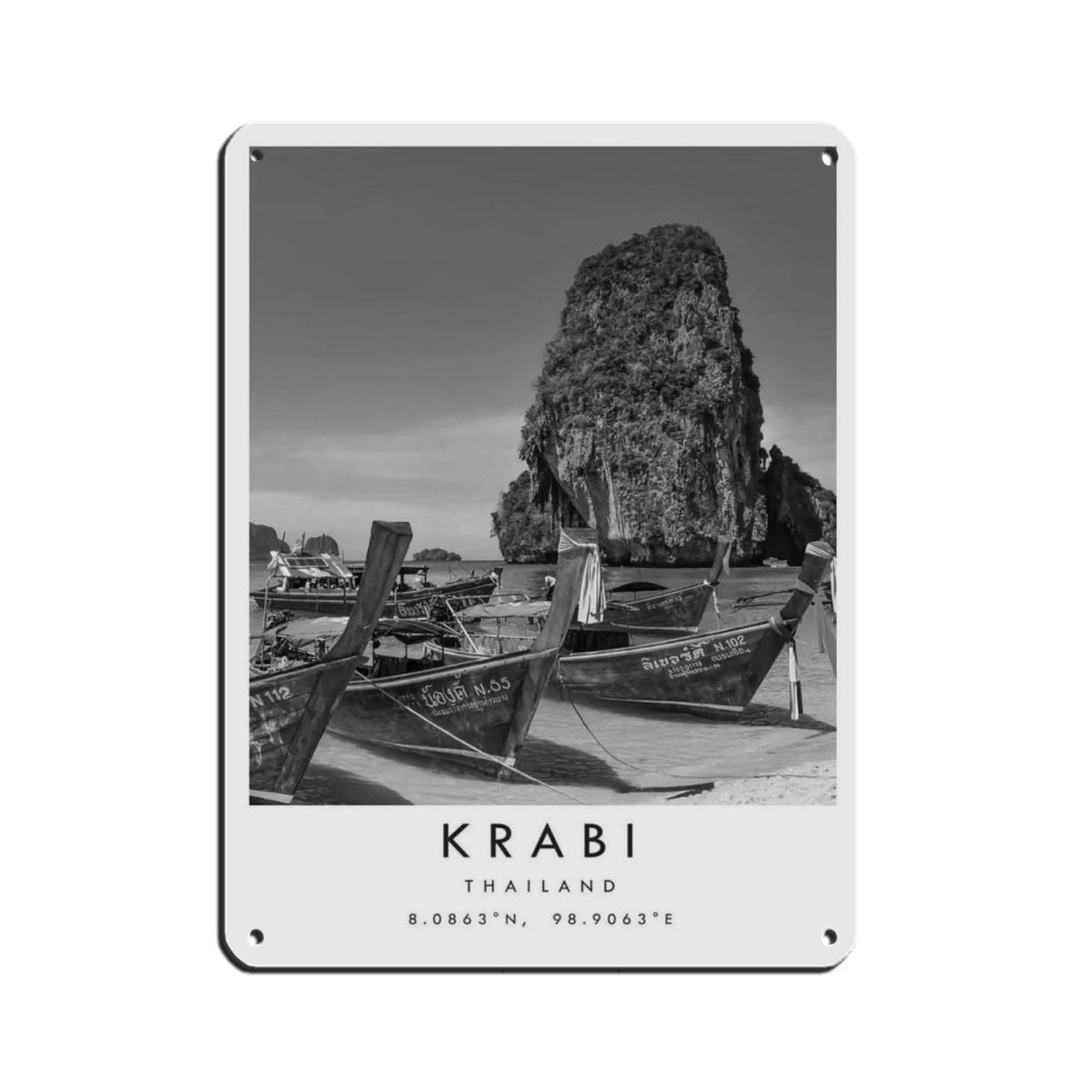 Krabi Travel, Phuket Poster (2) Tin Sign Vintage Metal Pub Club Cafe Bar Home Wall Art Decoration Poster Retro 12x16inch(30x40cm)