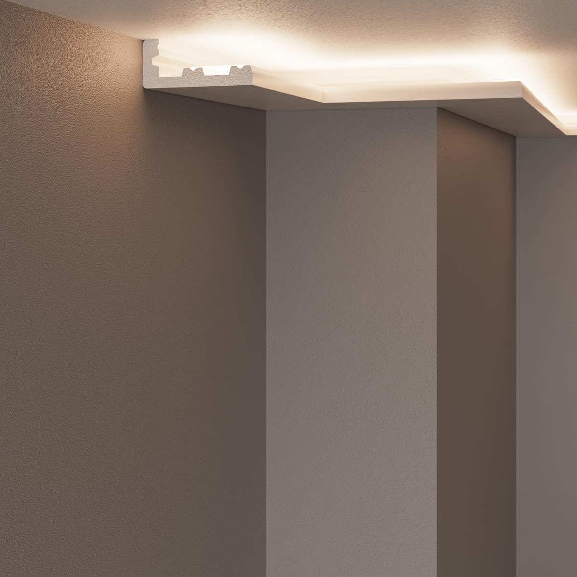 Gordijnlijst P891 (130 x 50 mm), polyurethaan, lengte 2 m - Sierlijsten Gordijnlijst P891 (130 x 50 mm), polyurethaan, lengte 2 m - Sierlijsten