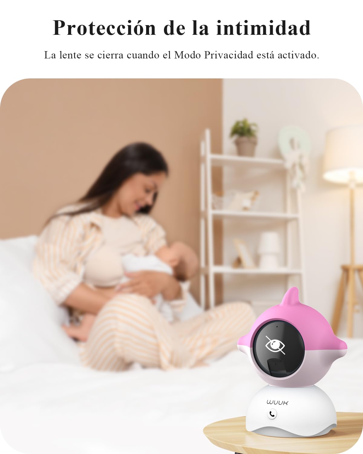 WUUK 4MP Vigilancia Bebe, Pantalla de 5,5", Cámara PTZ 360°, Cara Cubierta y Detección de Vuelco, Control por App, Batería de 3700mAh, Alertas de sonido/movimiento, Audio bidireccional, WiFi 2.4/5 Ghz