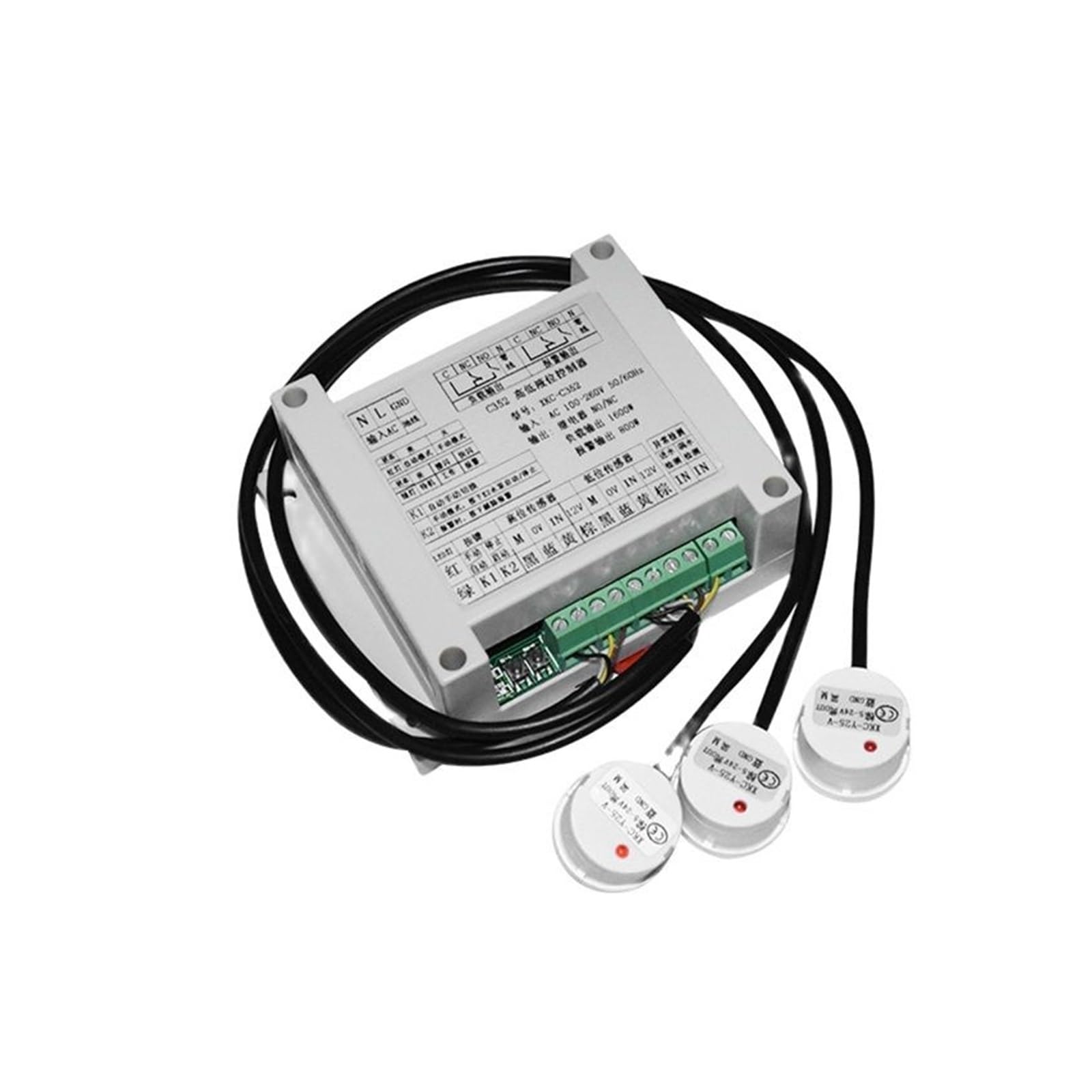 EDEDE Sensor de Nivel de líquido, Sensores de Nivel de líquido sin Contacto y Controlador de Suministro de Agua automático XKC-C352 AC110-220 con Interruptor de Nivel de Agua(XKC-C352-3P Overflow)