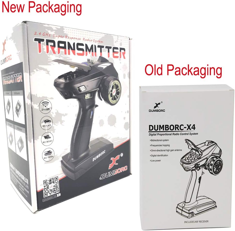 DUMBORC X4 4CH RC Radio System Transmitter and Receiver X6F 2.4ghz Remote Controller for RC Car Boat Tanks(Distance 400m-500m) Controller Transmitter : Toys & Games