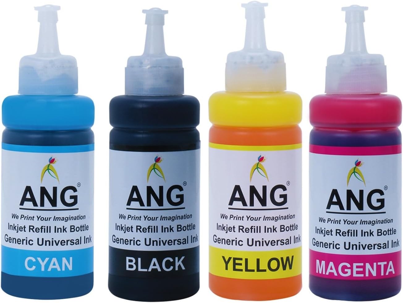 ANG Refill Ink Kit for DeskJet 2131 Printer | 100ML Each Bottle | Multi-Color Ink (Black, Magenta, Cyan, Yellow)