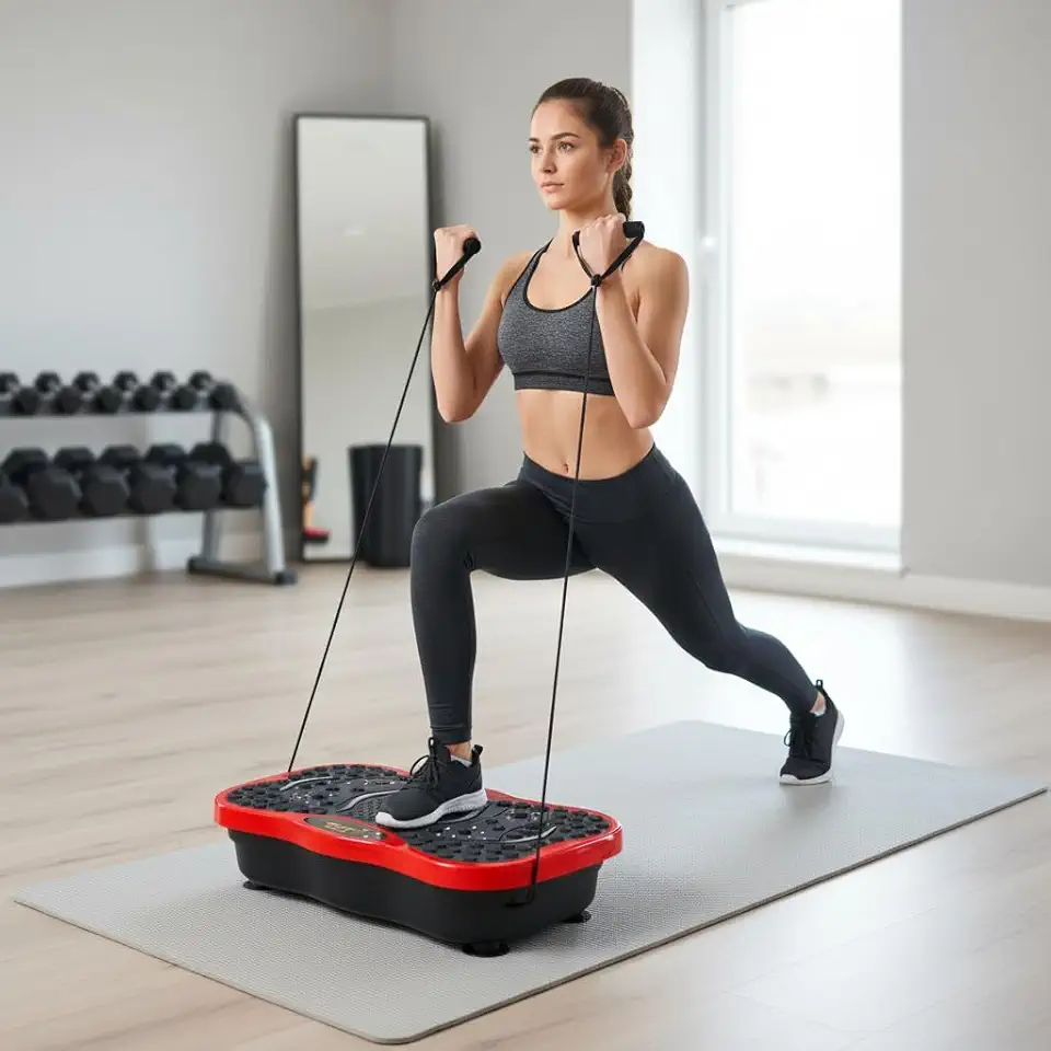 Plataforma Vibratória Elétrica com Bluetooth, Controle Remoto, Tonificação Muscular, Treino em Casa