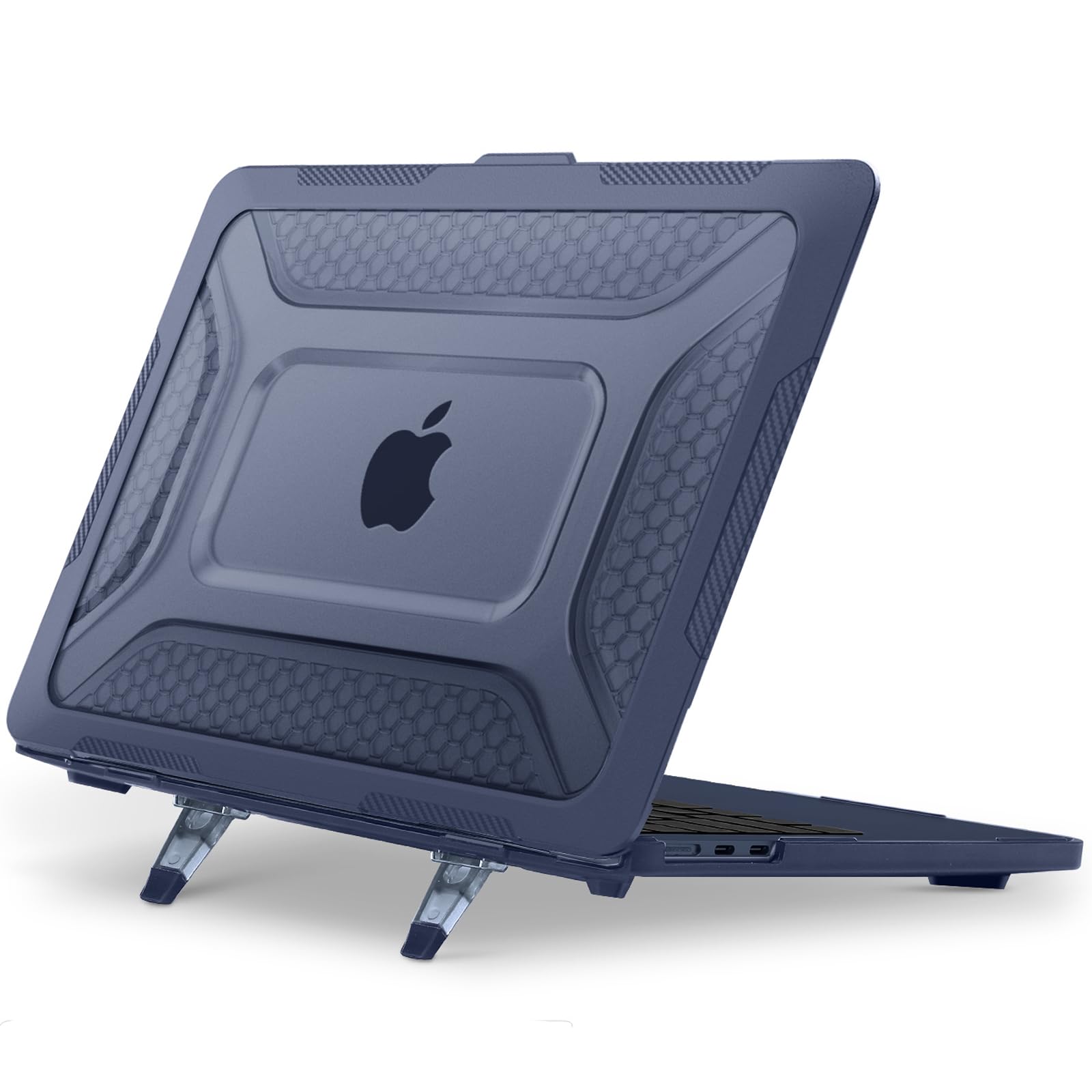 Funda para MacBook Air 13 M3 M2 resistente a arañazos con soporte abatible azul 7