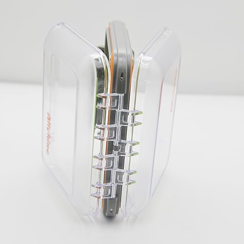 Miniatura 12 de Alichino Caja de moscas para archivos de mosca, caja de plantillas de hielo de dos caras, impermeable, caja de pesca con mosca para ninfas y Inserto