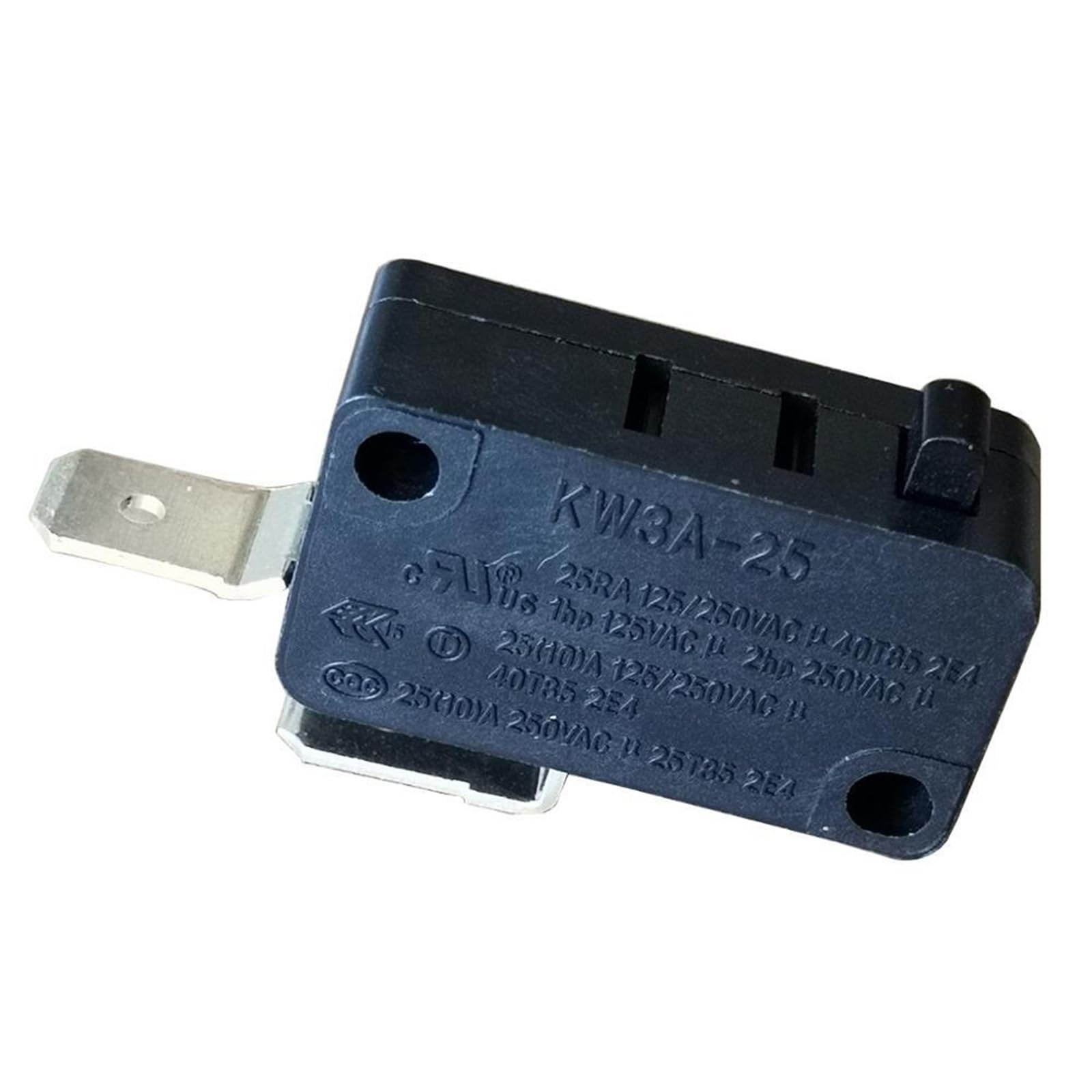 Microinterruptores KW3A-25 SPDT sin Palanca Microinterruptor de émbolo estándar de 2 Pines for Horno microondas, Paquete de 4