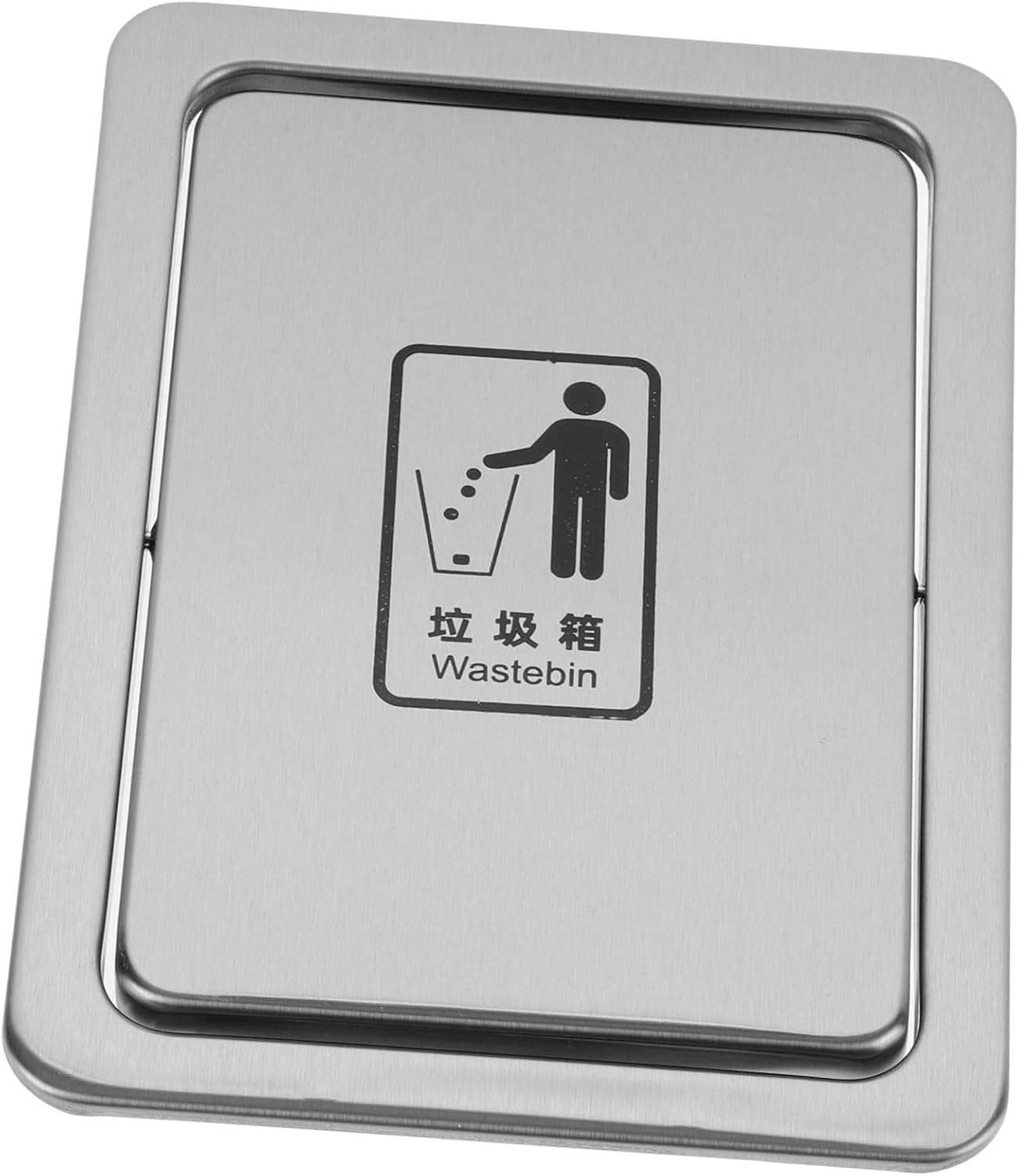 Stainless Steel Countertop Trash Can Lid, Rectangle Built-in Cover