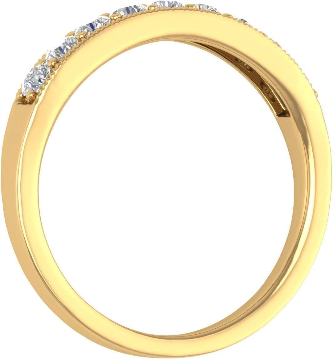 1/2 Carat 14K Gold Round Diamond Ladies Anniversary Wedding Band Ring