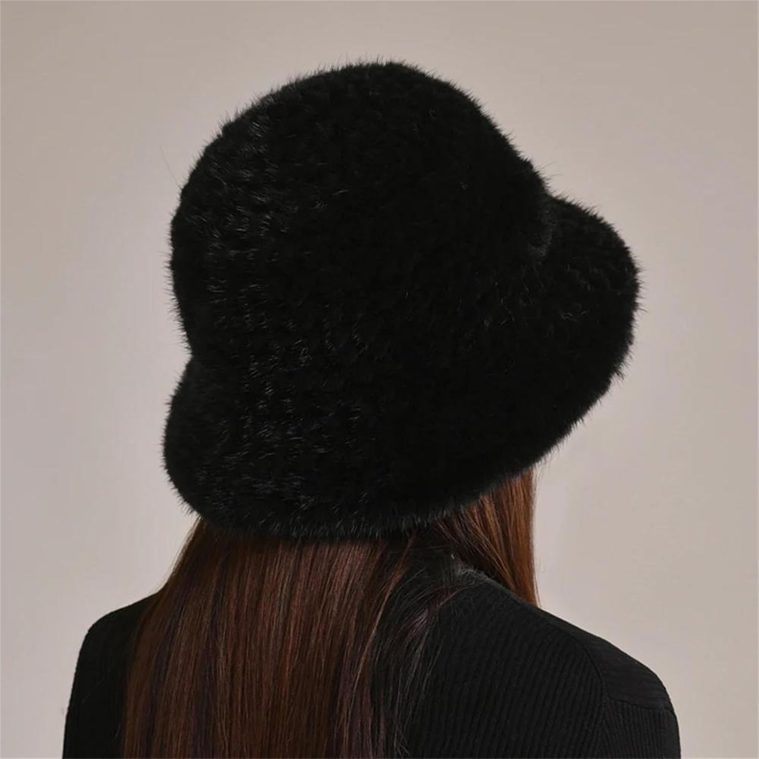 Women Knit Bucket Hat Winter Soft Flower Detail Cap