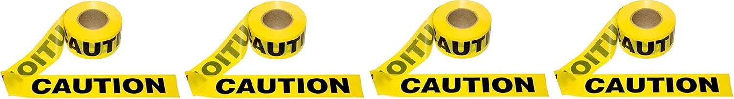 Cordova Safety Products Pro Pack Yellow Caution Barricade Tape, 3 in. x 1000 ft. Roll (Pack of 12): Home Improvement