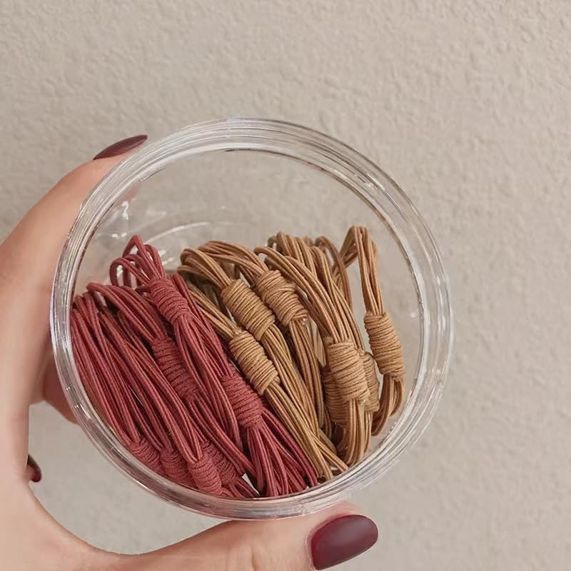 Boxed simple hair tie hair tie rubber band basic practical rubber band high elasticity and durable rubber band women’s hair ponytail hair accessory(JH+JH)