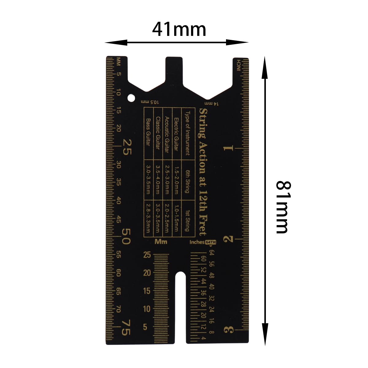 Alnicov Guitar String Action Gauge Ruler Measuring Ruler For Guitar String Action For Electric And Acoustic Use - Image 2