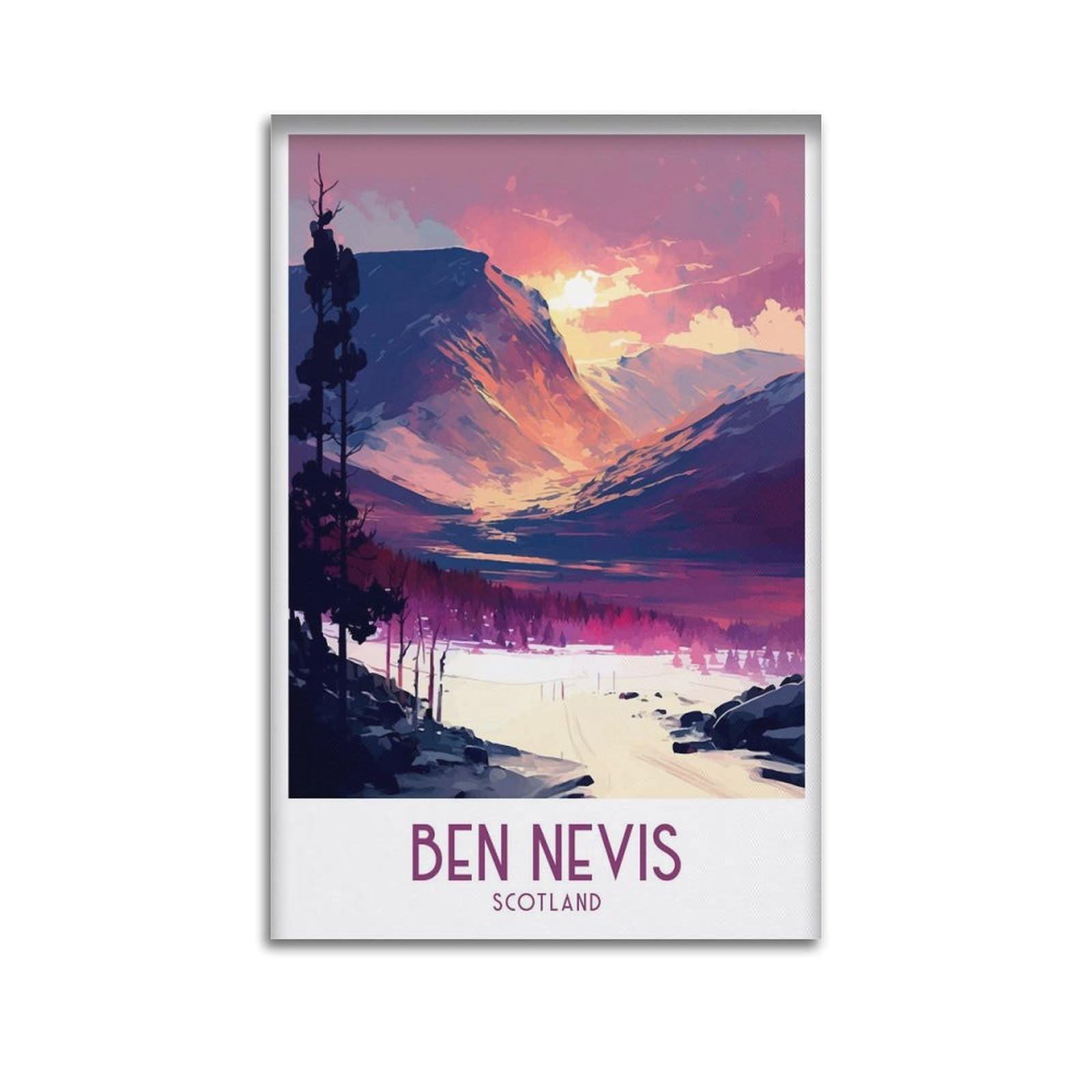 xiaoxiaoshen Ben Nevis Travel Scotland Mountain Canvas Poster Wall Art Prints Room Aesthetic Murals Bedroom And Living Decorations 24x36inch(60x90cm)