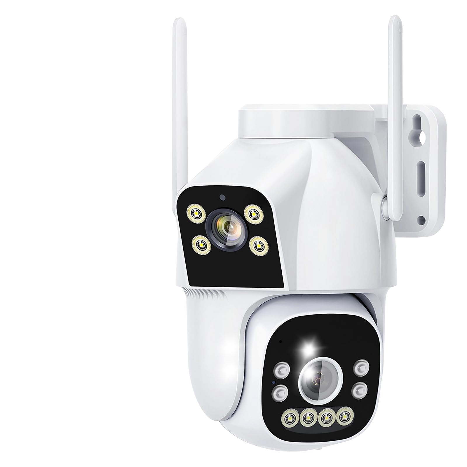 Zewnętrzna kamera nadzorująca 2 MP, 2,4 GHz 5 GHz PTZ 1080P Zewnętrzna kamera IP z dwoma obiektywami, kolorowy noktowizor, wykrywanie człowieka, dwukierunkowy dźwięk, IP66