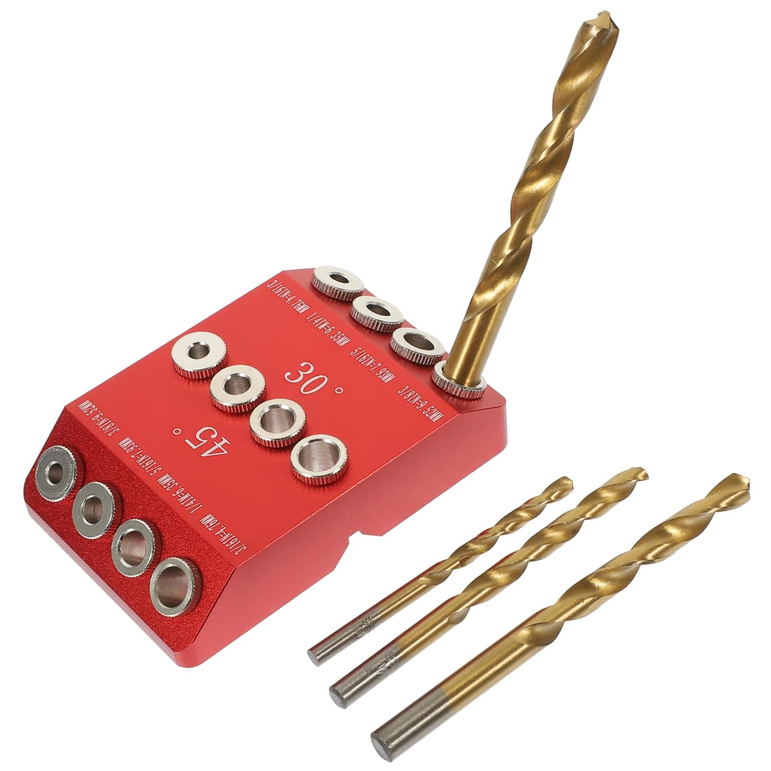 jojofuny 1Set Jig for Woodworking Drilling Template Block with Drill Bit for Staircase and Straight Hole Projects