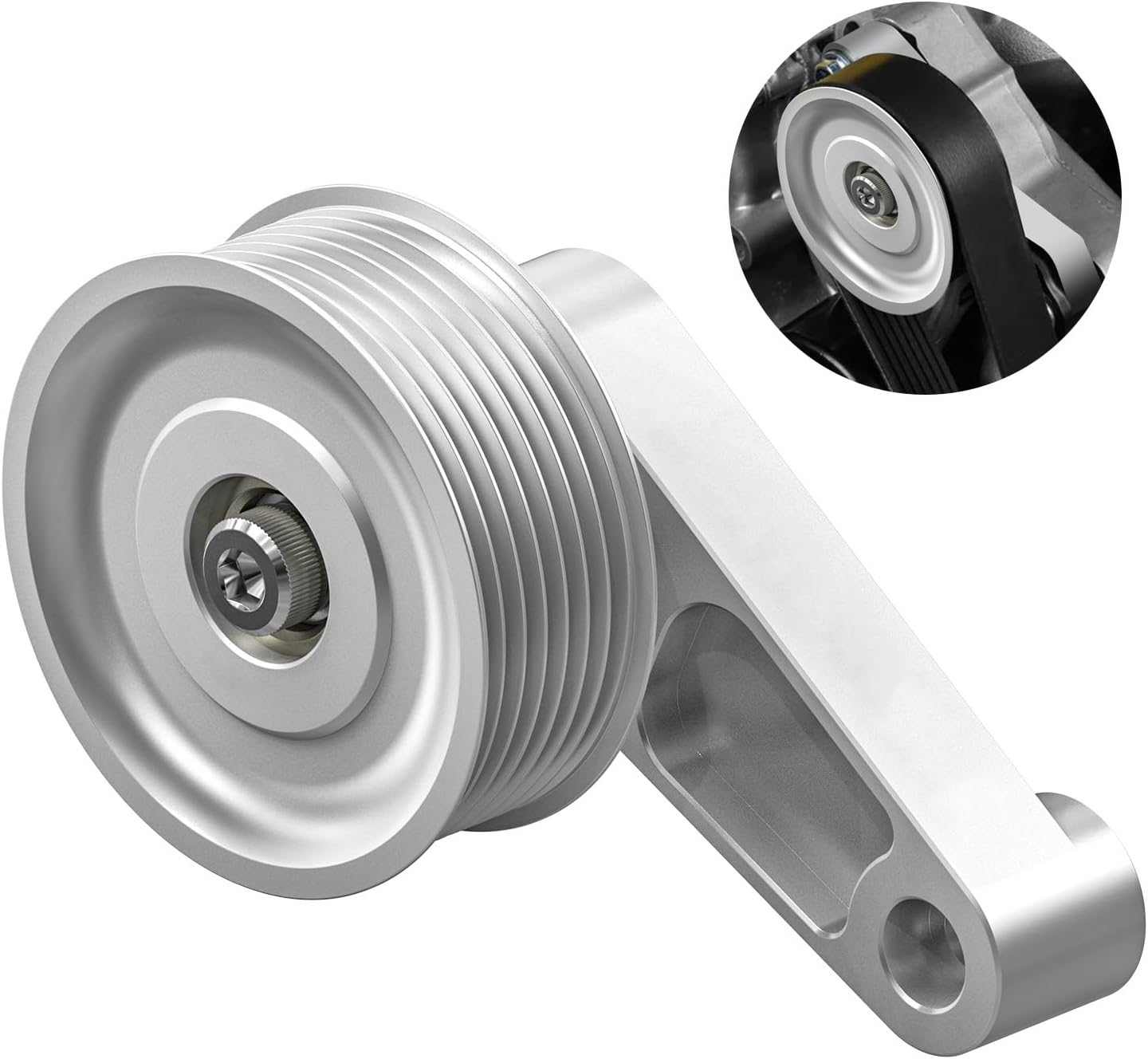 Bevinsee K24 Swap EP3 Idler Pulley Kit Adjustable Compatible with Honda Integra Acura Civic Compatible with K Series K24 Engines Silver
