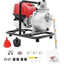 38CC 4-Stroke Single Cylinder Gas Powered Water Pump, 1-Inch Portable High Pressure Irrigation Pump, 98ft Lift Gasoline Water Transfer Pump with Funnel & Filter