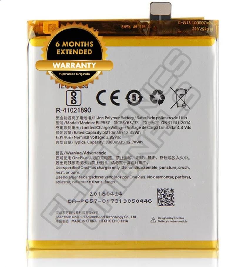 Image of BLP657 Battery for Oneplus 6 / A6000 /A6003 / Oneplus Six /One Plus 6 / One+6 /1+6 Battery with 6 Month Warranty**** (U187)