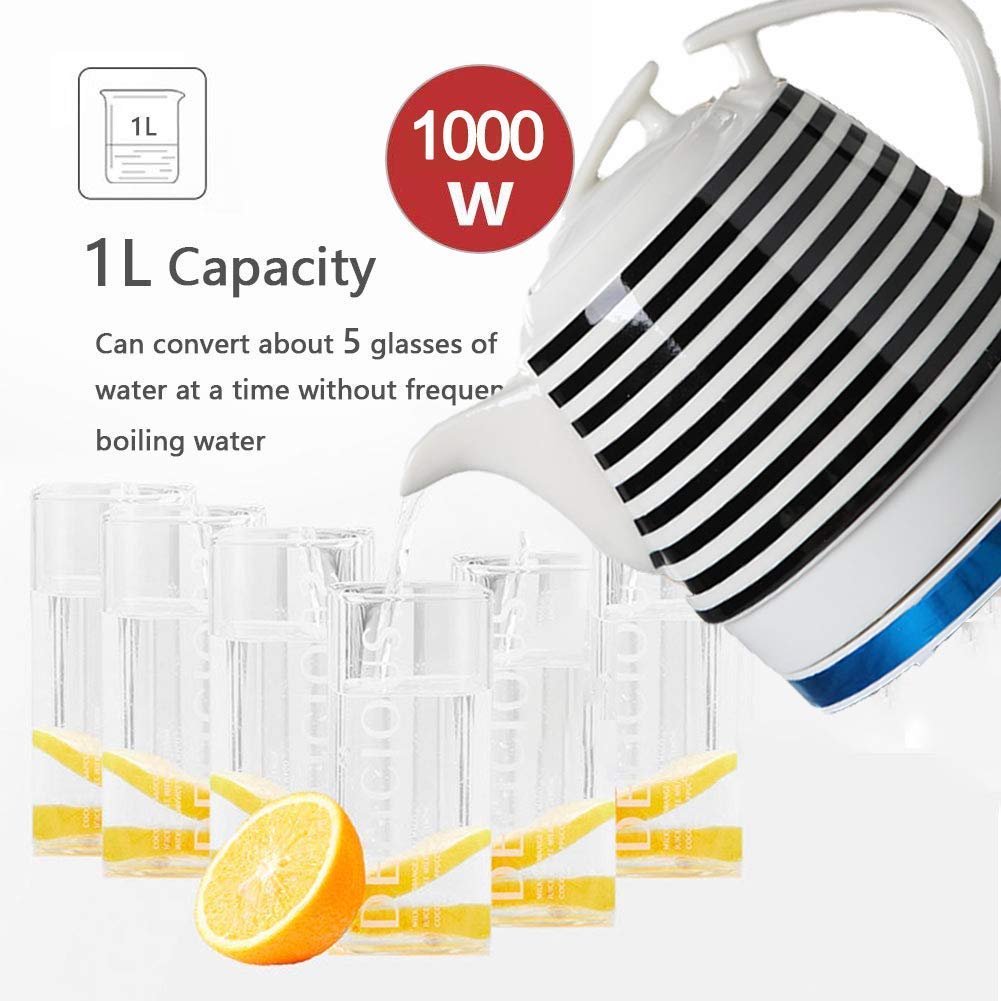 Czajnik elektryczny 1L Czajnik elektryczny Ceramiczny klasyczny klasyczny dzbanek na herbatę Bez wody, Szybki, zdejmowana podstawa, Suszenie w trybie gotowania - 1000 W/B innovate