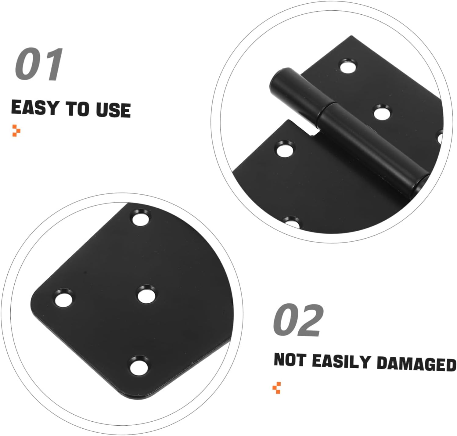 2pcs Heavy Duty Gate Hinges Durable Iron Hinge Kit for Wood Fences Barn Doors and Garage Gates Effortless Installation with Screws Included Polished Finish for Enhanced Aesthetics