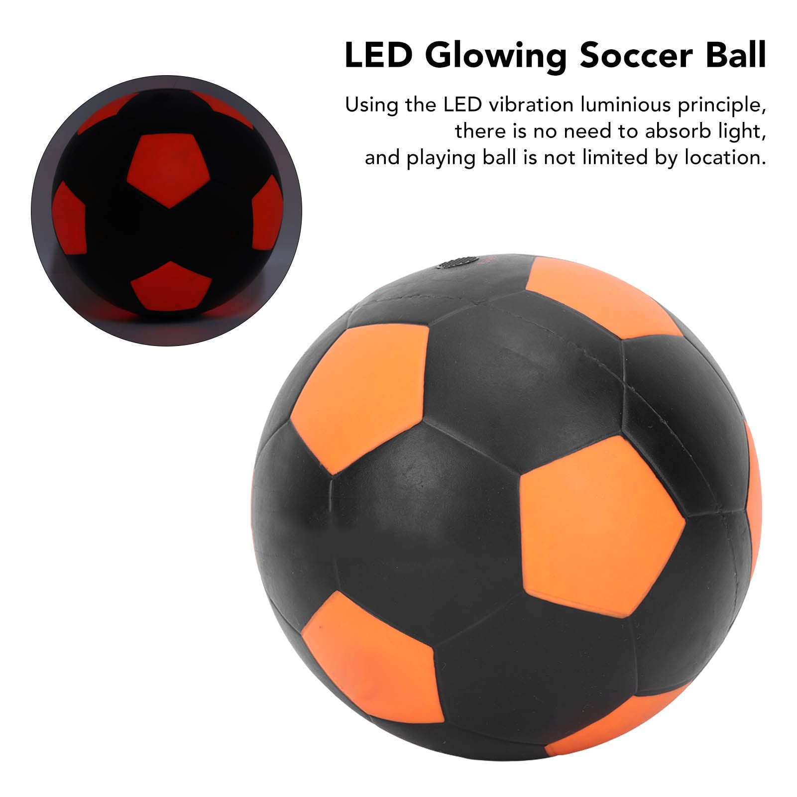 Pallone da Calcio Vibrante a LED Ad Alta Efficienza Energetica per Giochi in Gomma Gonfiabile per Interni Ed Esterni per Tutte le età Arancione