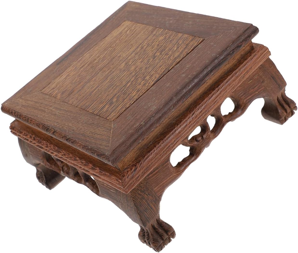 Wooden Plant Stand Decorative Pedestal for Indoor Plants Bonsai Holder Display Stand for Vases Carving Ornament Random Style