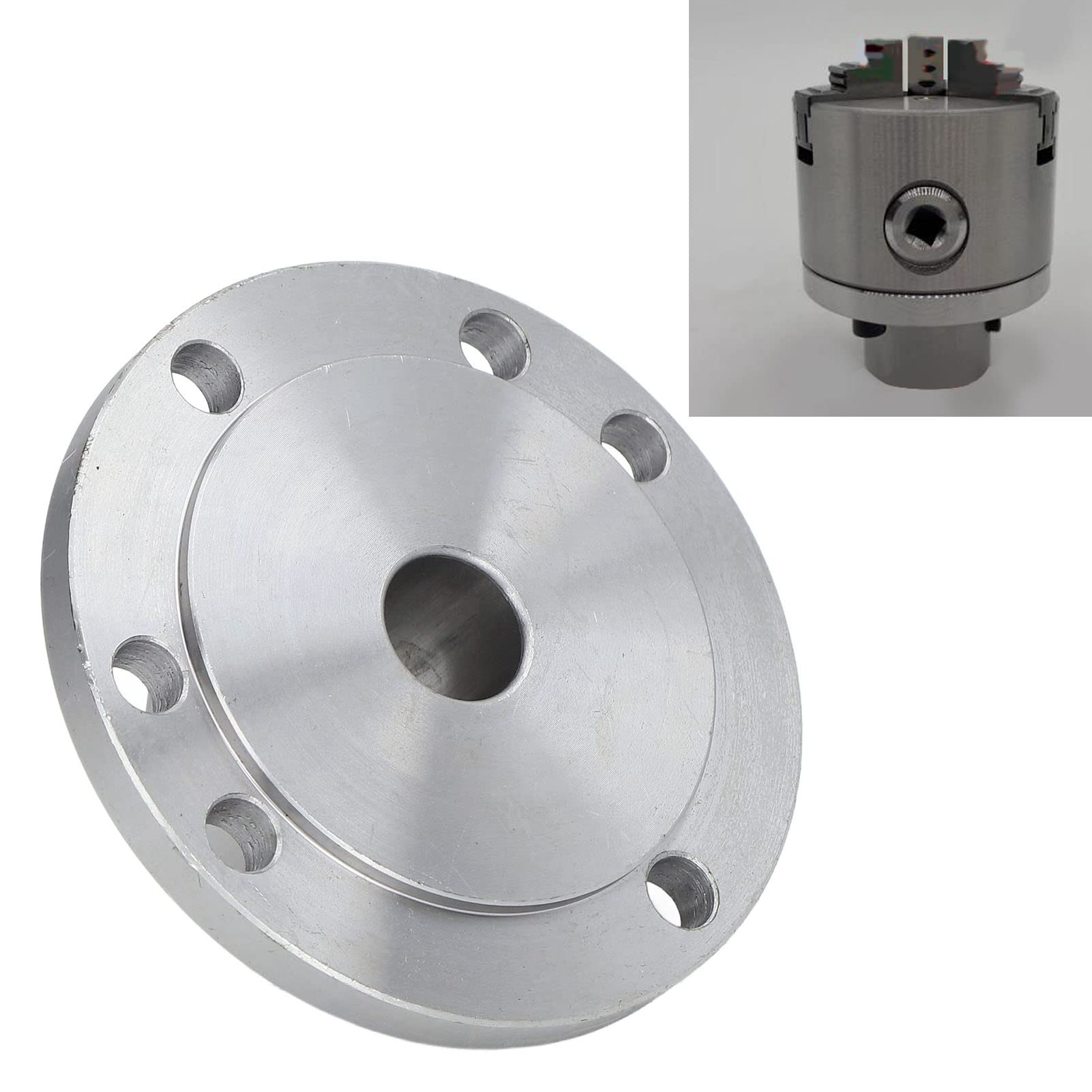 Planscheibe für Drehmaschinen aus Hochmanganhaltigem Stahl, Starke und Stabile Planscheibe für Spannfutter 100 Mm für K11 100, K72 100 mit Flachen Schneidflächen, Leicht zu