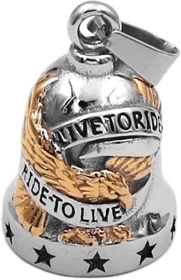 HNFYSMQL Live to Ride Eagle Biker Bell Pendant, Motorcycle